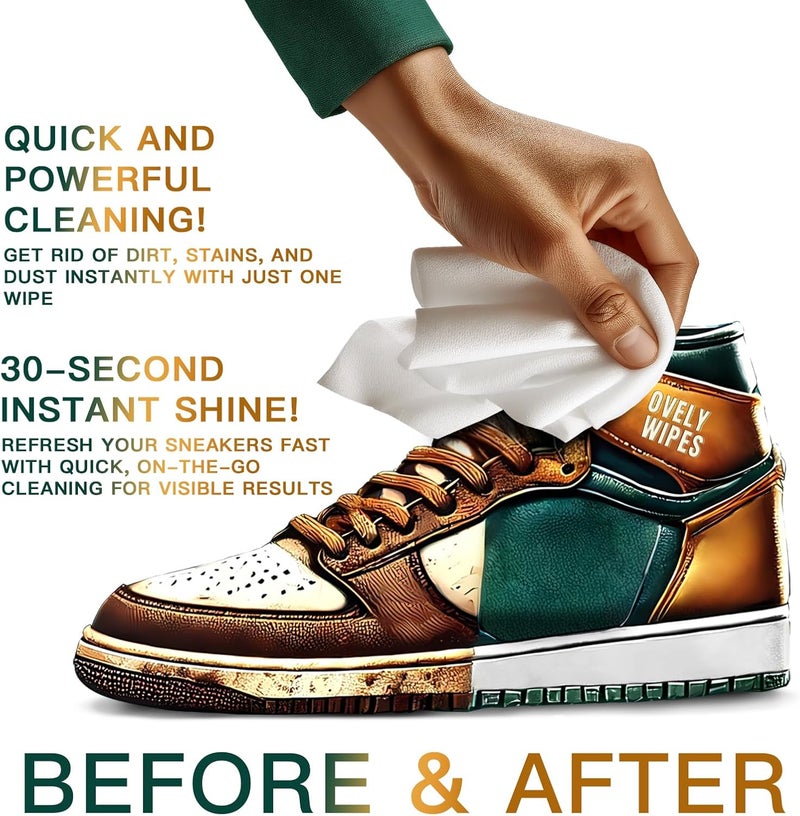 OVELY WIPES Sneaker Cleaning Wipes - Dual-Textured, Individually Wrapped Wipes for Fast Dirt & Stain Removal – Safe for Shoes - Image 5